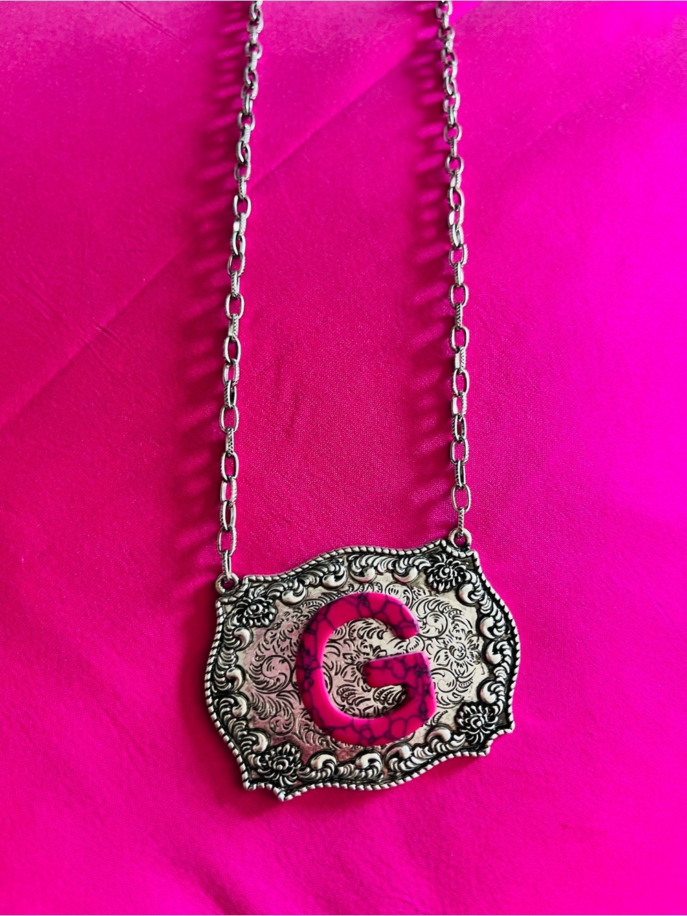 G INITAL WESTERN NECKLACE